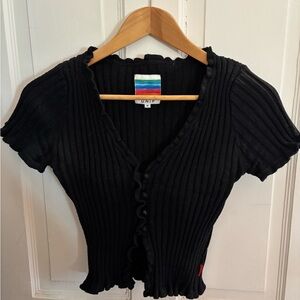 UNIF Black Ribbed Women's Top